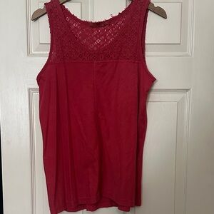 Prana Red Lace Tank Top